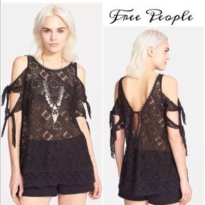 Free People black lace blouse